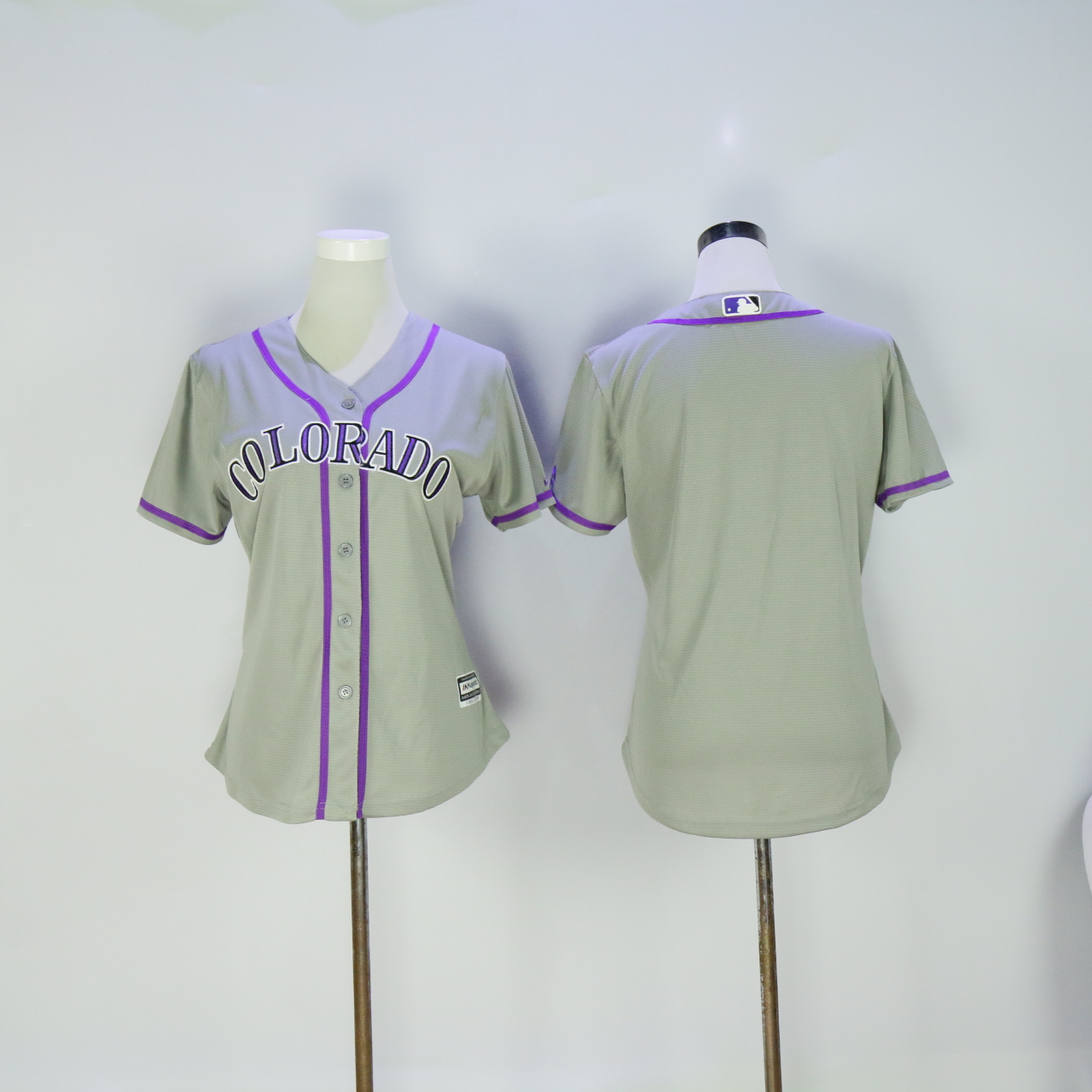 Women Colorado Rockies Blank Grey MLB Jerseys->women mlb jersey->Women Jersey